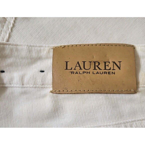 Lauren Ralph Lauren Corduroy Pants 8P Straight Slimming Ivory Fall Holidays $99 - Picture 3 of 7